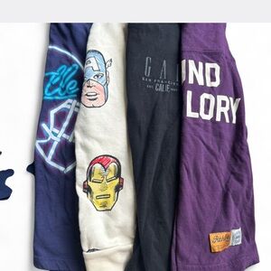 Boys bundle sz7 Gap/OldNavy/H&M 4 LONG Sleeve Tees - Navy, Cream, Black, Purple